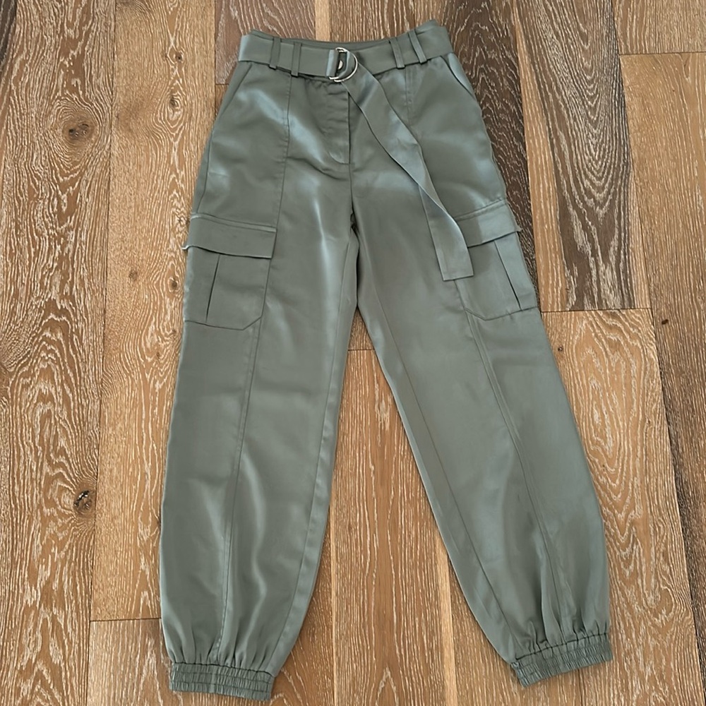 Olive Green Cargo Jogger Pants